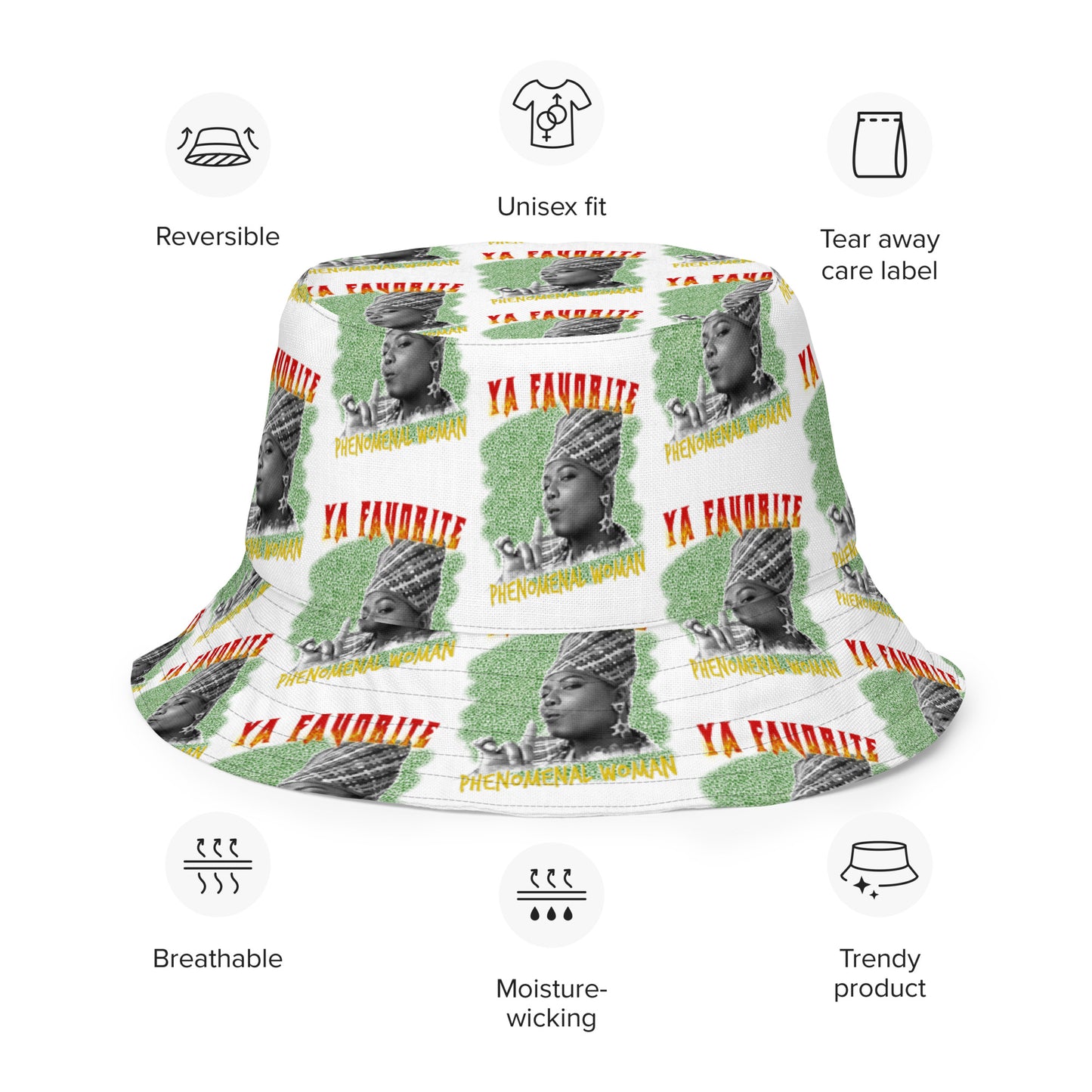 Queen Reversible  Bucket Hat